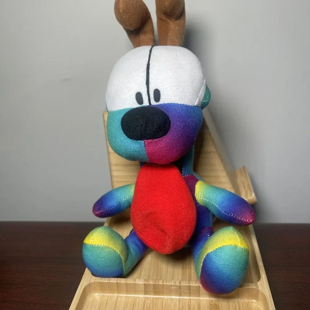 Odie Garfield Dog Official Plush Toy TV Cartoon Rainbow Multicolor Gradient 7